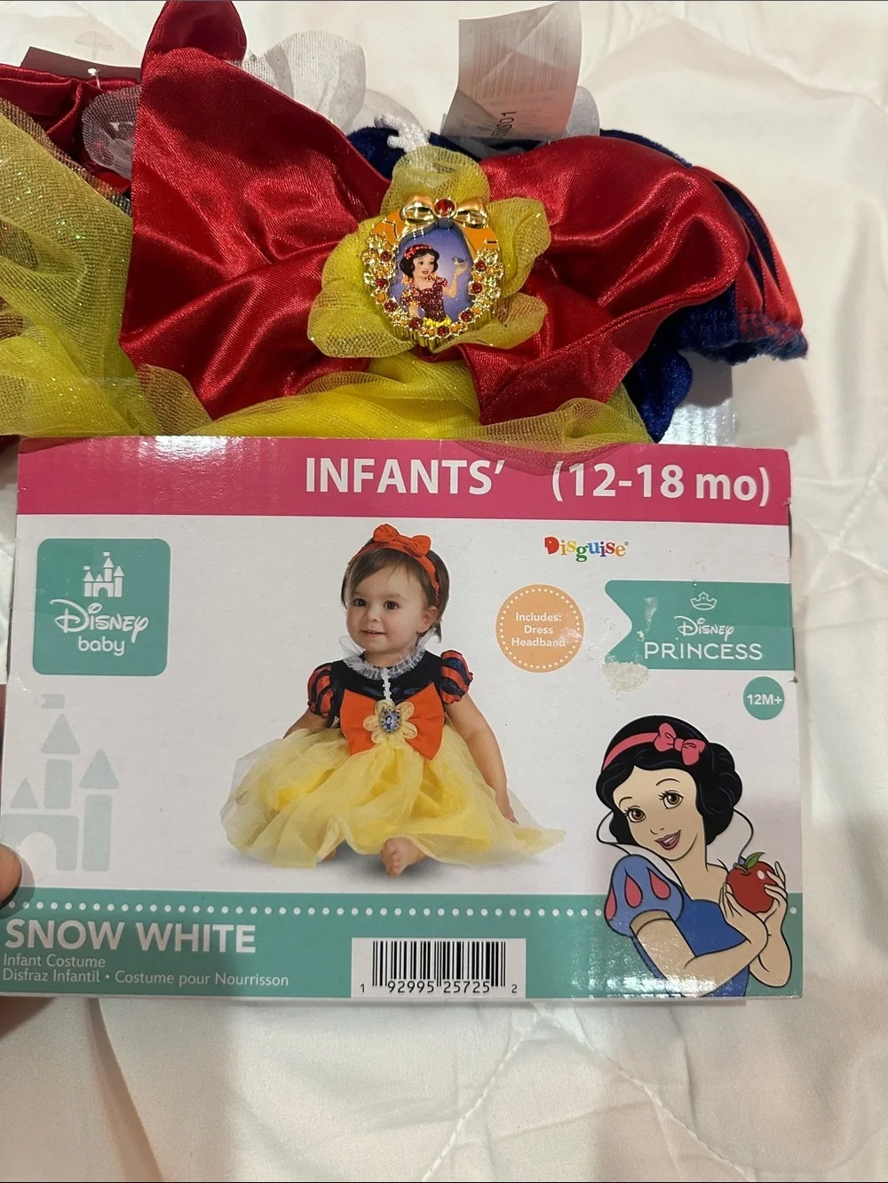 NEW Disney Snow White Infant Bow Headband Set in Red, Yellow, Blue size (12-18mo
